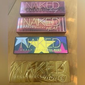 Urban Decay Naked Eyeshadow Palettes(Lot of 4: Cherry, Honey, Heat, Metal Mania)